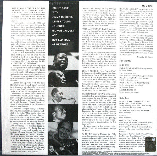 Release: Count Basie At Newport-Vinyl-UK-2017-MGV-8243, MG V-8243-10392806