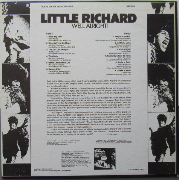 Master Release: Well Alright! by Little Richard
