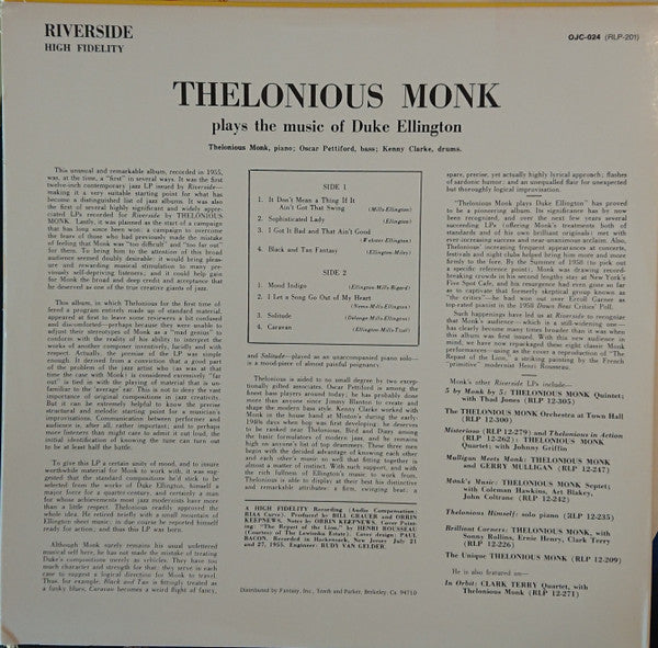 Thelonious Monk Plays Duke Ellington