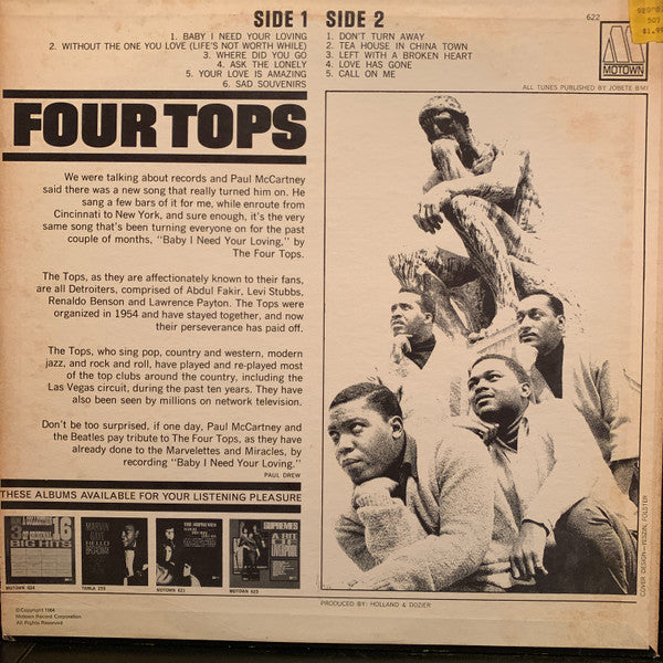 Release: Four Tops-Vinyl-US-1964-MS-622, HS-1326, RR45 6505-13933331