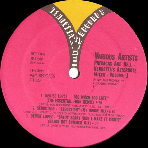 Master Release: Paybacks Are Hell - Vendetta's Alternate Mixes Volume 1 by Various
