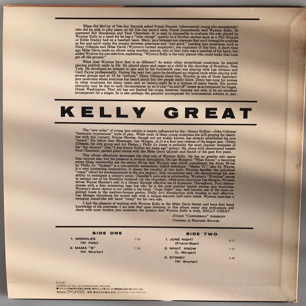 Release: Kelley Great-Vinyl-Japan-1987-22YB-2001, 22YB-2001-11288769