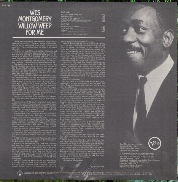 Release: Willow Weep For Me-Vinyl-US-1968-V6-8765-12531803