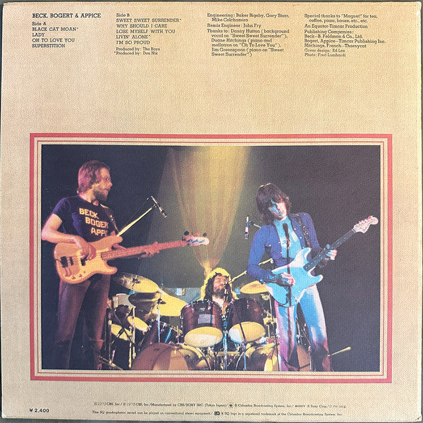 Release: Beck, Bogert & Appice-Vinyl-Japan-1974-ECPN-37-30630883