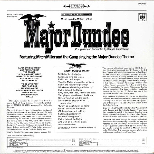 Master Release: Major Dundee (The Original Sound Track Recording) by Daniele Amfitheatrof
