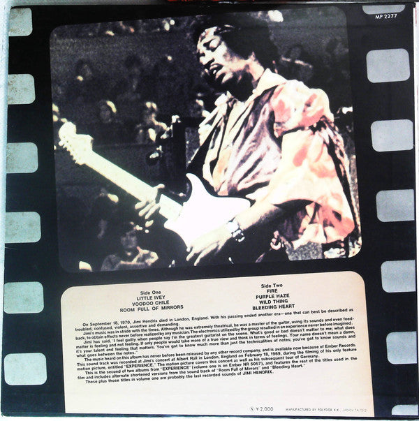 Release: More  "Experience" Jimi Hendrix (Titles From The Original Sound Track Of The Feature Length Motion Picture) (Volume Two)-Vinyl-Japan-1972-MP 2277-22457749