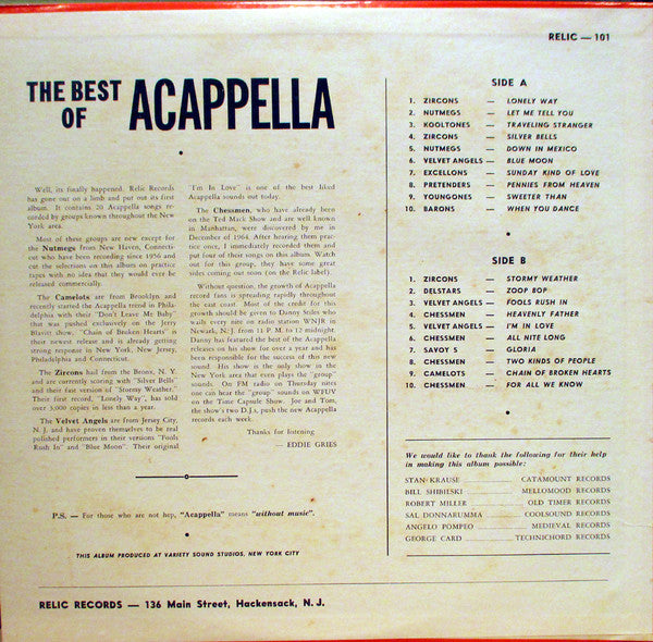 Release: The Best Of Acappella-Vinyl-US-None-101-13052157