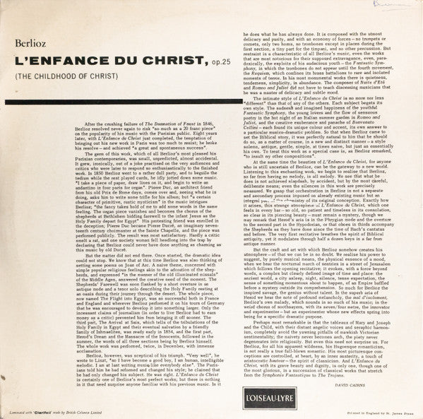 Release: L'Enfance Du Christ-Vinyl-UK-1963-OL 50201-2-13557293