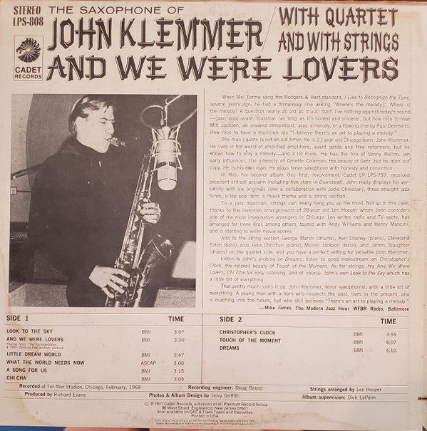 Master Release: And We Were Lovers by John Klemmer