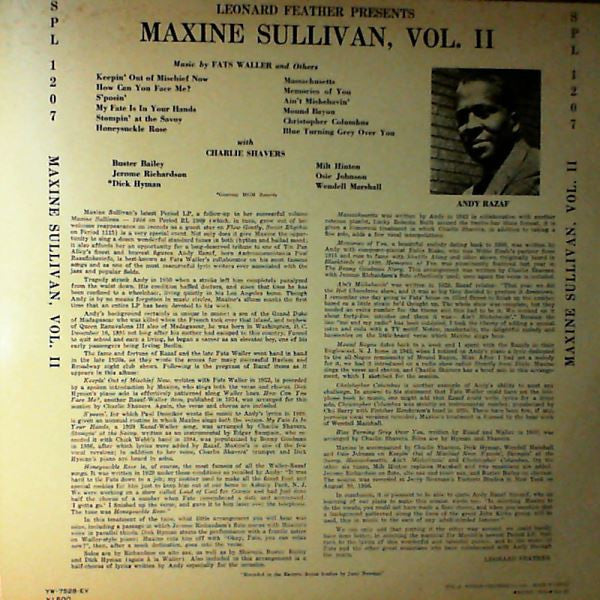 Master Release: Leonard Feather Presents Maxine Sullivan, Vol. II by Maxine Sullivan