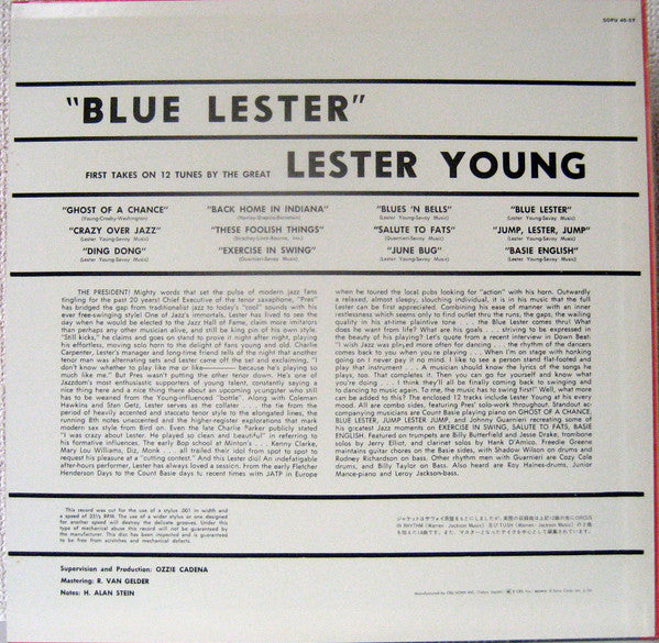 Release: Blue Lester-Vinyl-Japan-1974-SOPU 40-SY-11263598