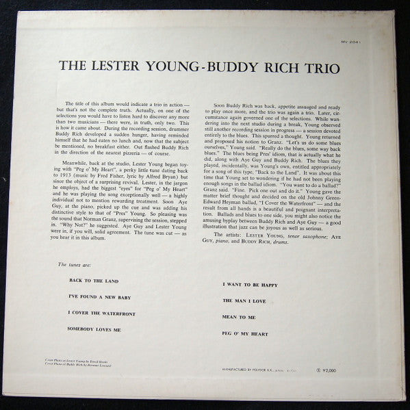 Master Release: The Lester Young Buddy Rich Trio by Lester Young-Buddy Rich Trio