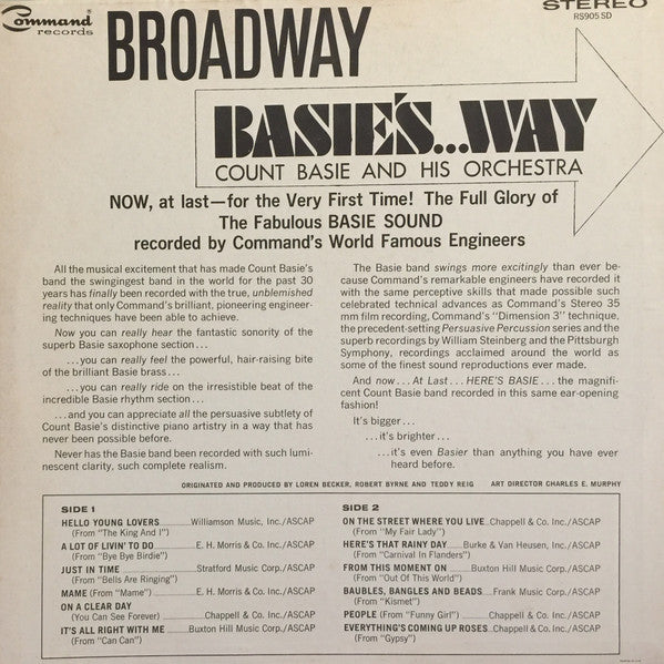 Release: Broadway Basie's...Way-Vinyl-US-1972-RS 905-S.D., RS905 SD, RS 33-905, RS 905-S.D.-10782096