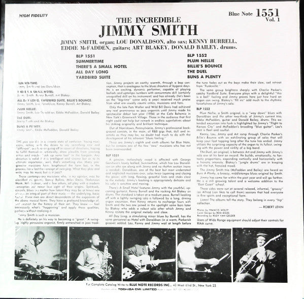 Master Release: Jimmy Smith At The Organ, Volume 1 by Jimmy Smith