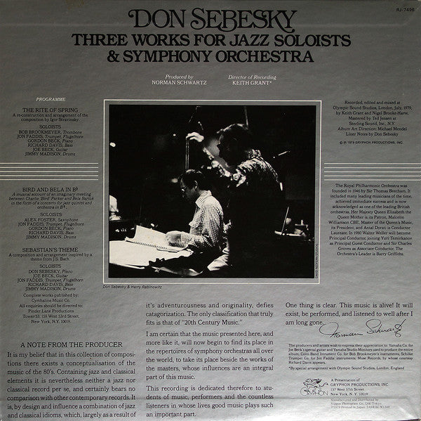 Release: Three Works For Jazz Soloists & Symphony Orchestra-Vinyl-Japan-1979-RJ-7496-10231473