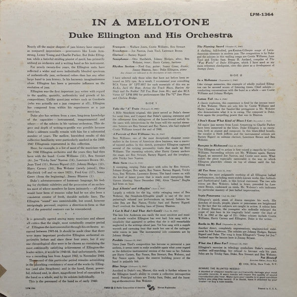 Release: In A Mellotone-Vinyl-US-1969-LPM-1364, LPM 1364-13023920