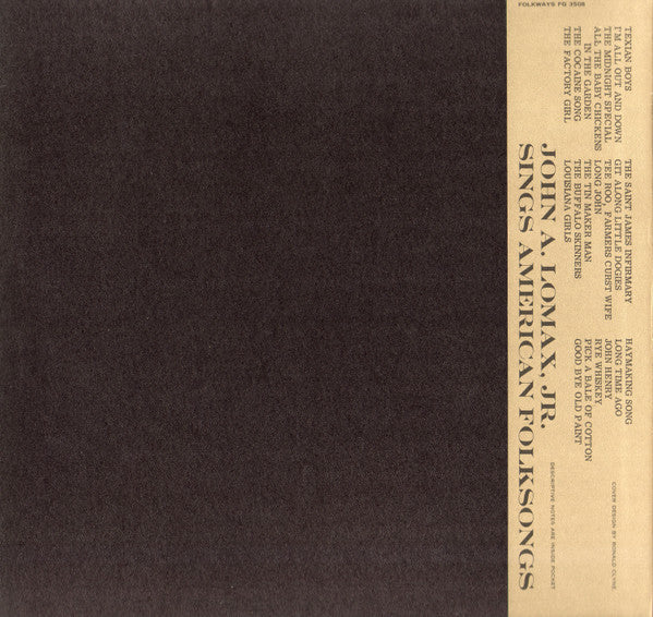 Release: Sings: American Folk Songs-Vinyl-US-1956-FG 3508-12942976