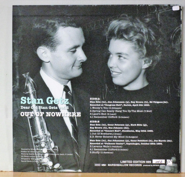 Release: Out Of Nowhere: Dear Old Stan Getz Vol. 2-Vinyl-Japan-2011-MMEX-151-13586512