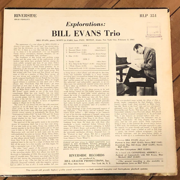 Release: Explorations-Vinyl-US-1962-RLP 351-16155520