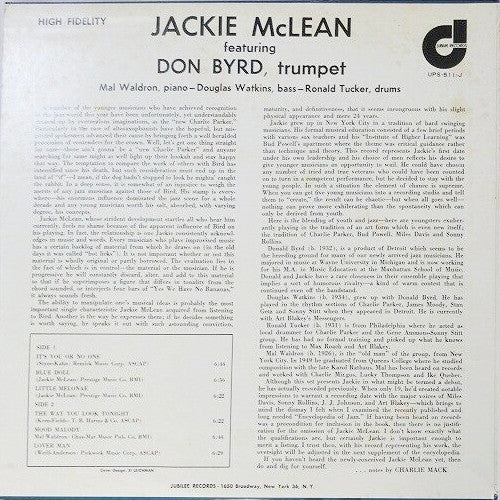 Release: Presenting... Jackie McLean: The New Tradition-Vinyl-Japan-1972-UPS-511-J-19841878