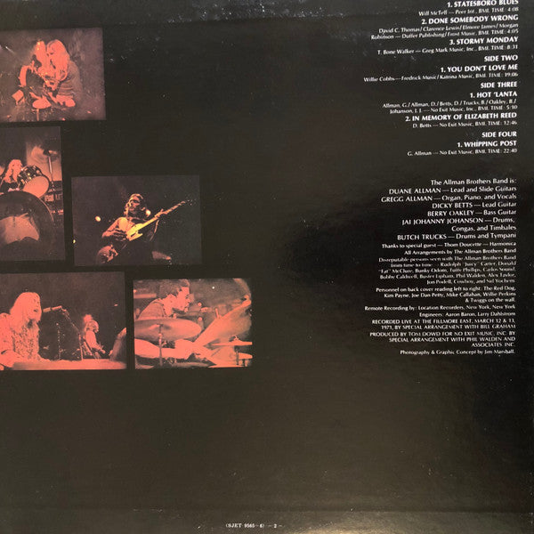 The Allman Brothers Band At Fillmore East