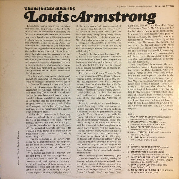 Release: The Definitive Album By Louis Armstrong-Vinyl-US-None-AFSD 6241-27546315