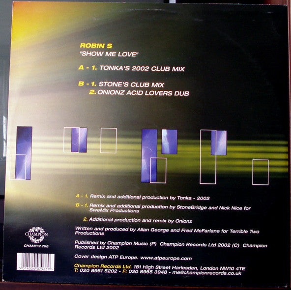 Release: Show Me Love-Vinyl-UK-2002-CHAMP12.796-77448