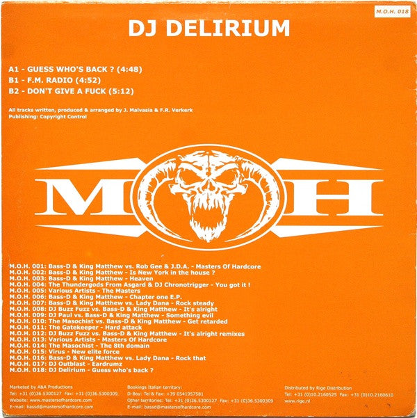 Master Release: Guess Who's Back ? by DJ Delirium