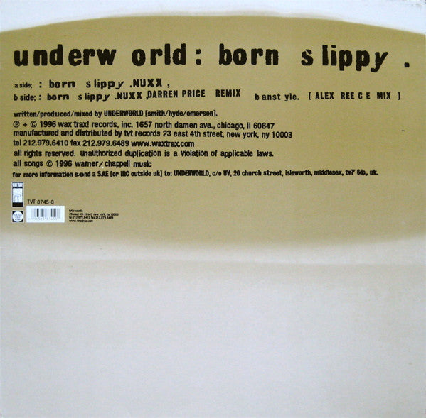 Release: Born Slippy-Vinyl-US-1996-TVT 8745-0, TVT 8745-0-57745