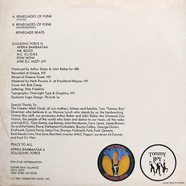 Release: Renegades Of Funk!-Vinyl-US-1983-TB 839-19722