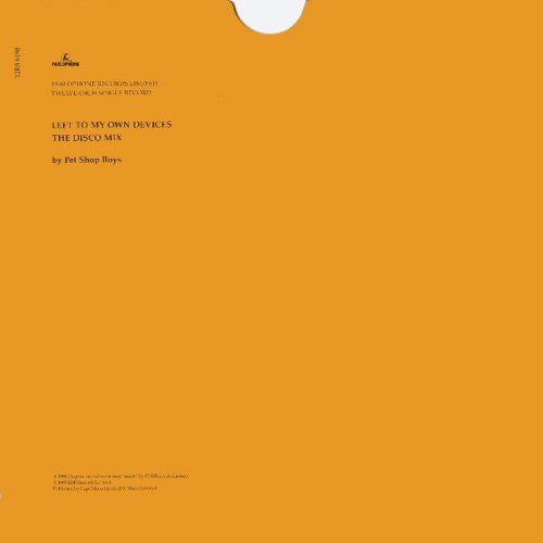 Master Release: Left To My Own Devices by Pet Shop Boys