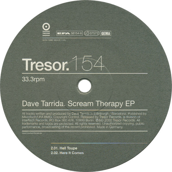 Master Release: Scream Therapy by Dave Tarrida