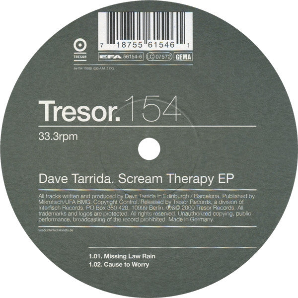 Master Release: Scream Therapy by Dave Tarrida